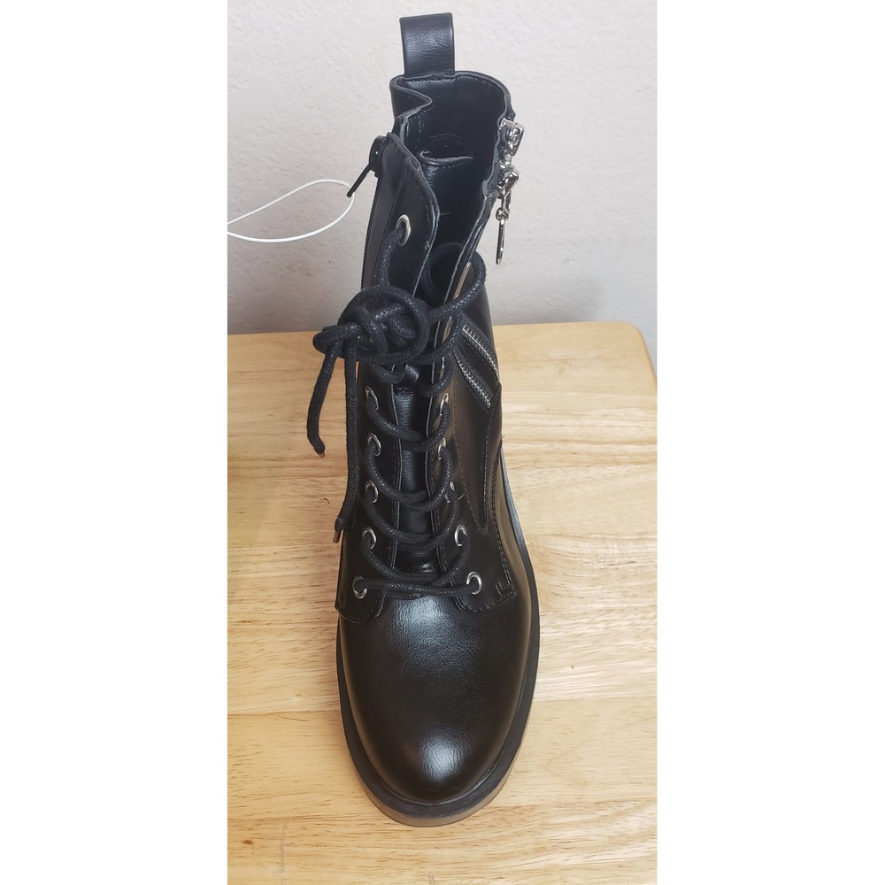 GBG Los Angeles Black Platform Combat Boots Chunky Block Heel Womens 9.5M - Picture 10 of 11